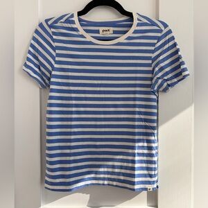 Pact Women’s T-Shirt Blue and White Stripe Size XS